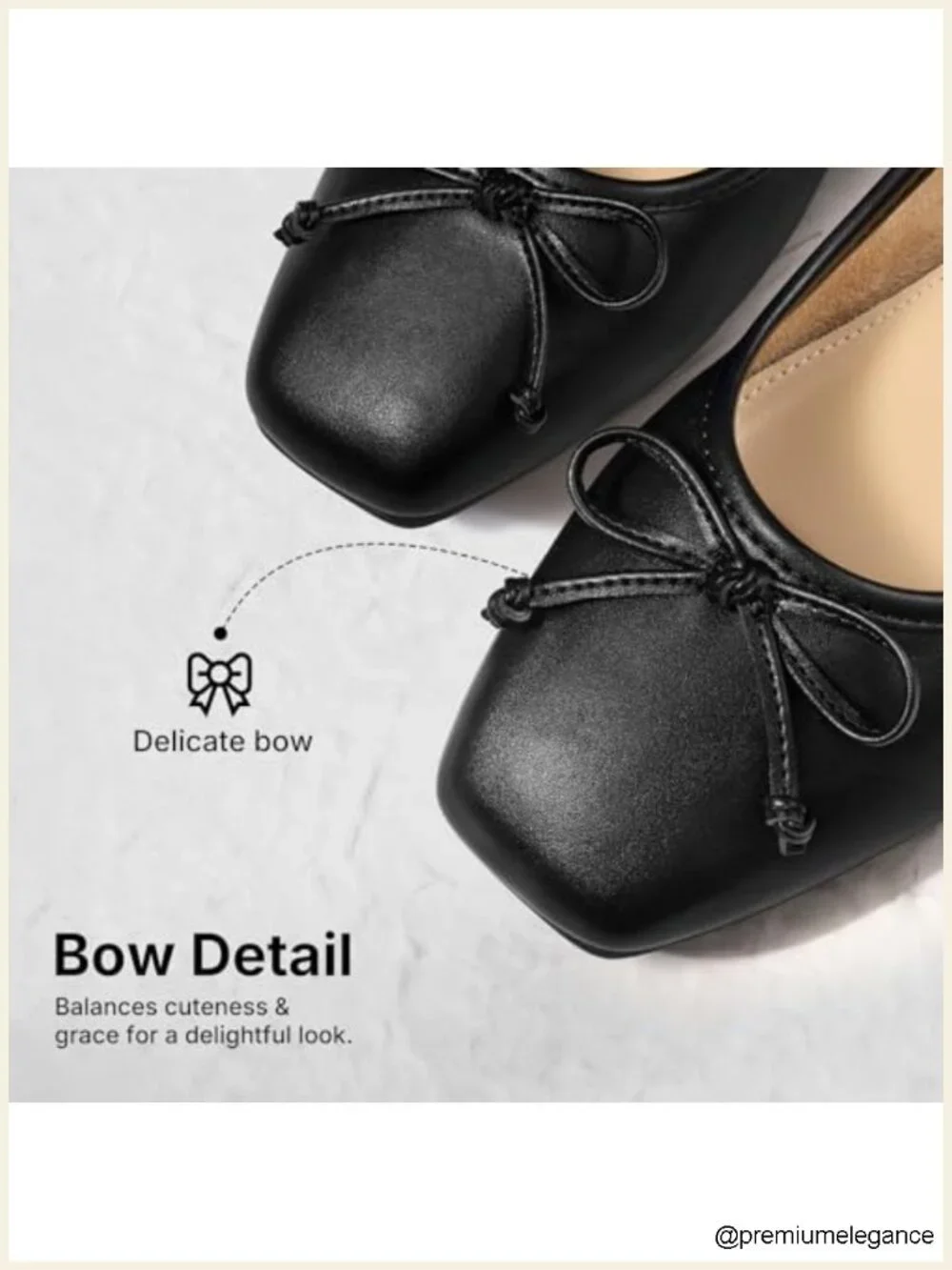 Women's Ballet Flats with Bow Square Toe Slip On Dressy Causal Comfortable Shoes